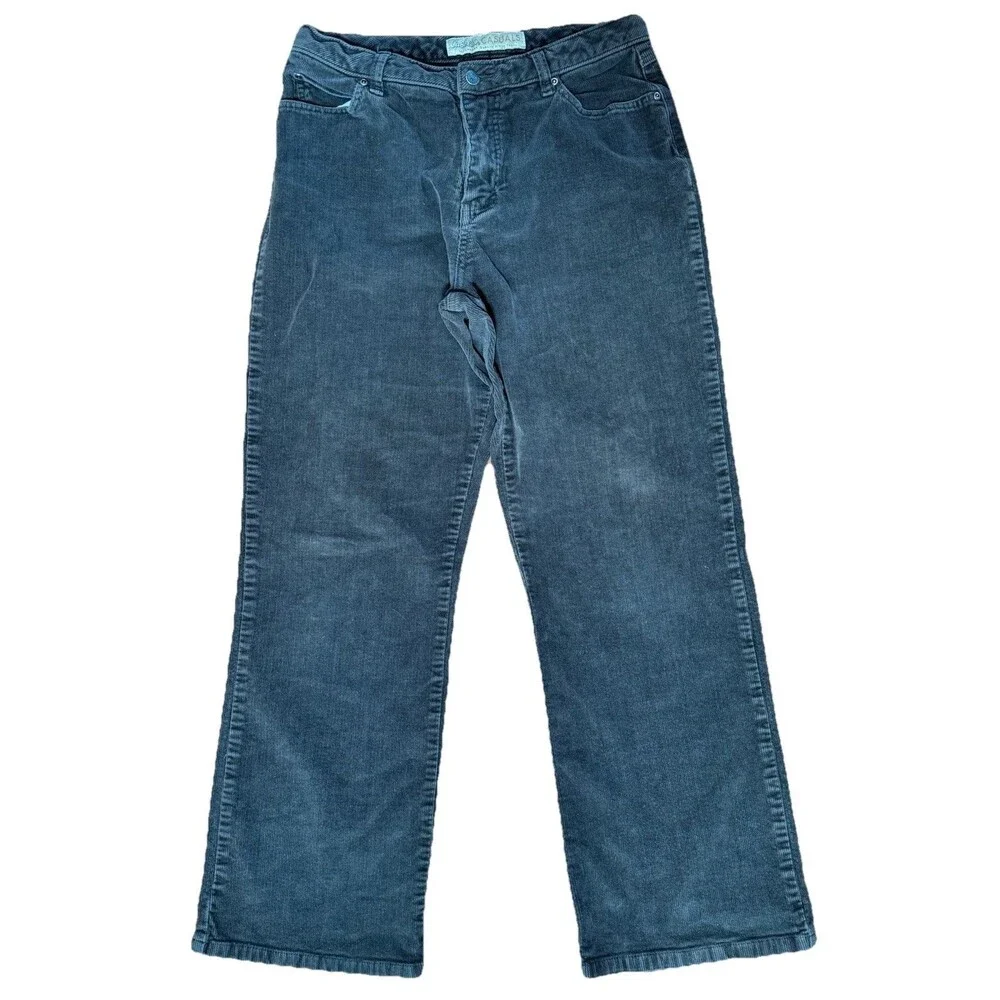 Cabelas Casuals Corduroy Pants Women 14‎ Reg Brown Flare Leg Casual Outdoor